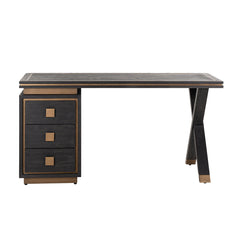 Schreibtisch Hunter 3-Schubladen (Black rustic) - Richmond Interiors