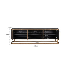 TV-dressoir Classio 4-deuren (Brushed Gold) - Richmond Interiors