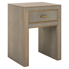 Nightstand Bloomville brass shagreen incl. glass top - Richmond Interiors