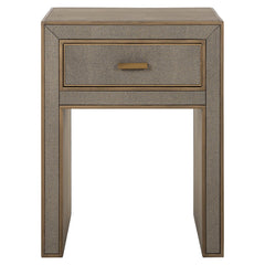 Nightstand Bloomville brass shagreen incl. glass top - Richmond Interiors