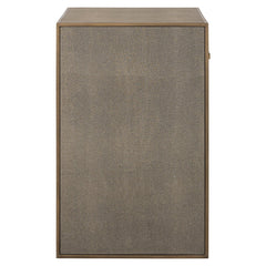 Nightstand Bloomville brass shagreen incl. glass top - Richmond Interiors