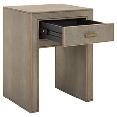 Nightstand Bloomville brass shagreen incl. glass top - Richmond Interiors