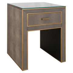Nachtkastje Bloomville brass shagreen incl. glass top - Richmond Interiors