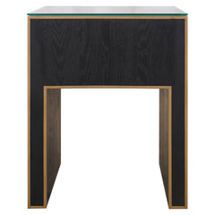 Nachtkastje Bloomville brass shagreen incl. glass top - Richmond Interiors