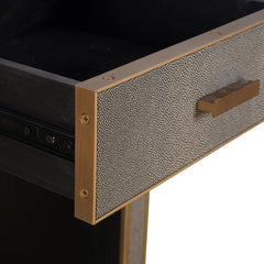 Nachtkastje Bloomville brass shagreen incl. glass top - Richmond Interiors