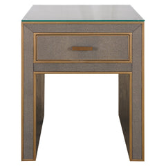 Nachtkastje Bloomville brass shagreen incl. glass top - Richmond Interiors