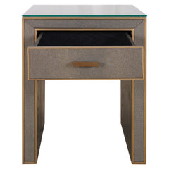 Nachtkastje Bloomville brass shagreen incl. glass top - Richmond Interiors