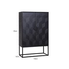 Wandschrank Blax 2-Türen (Black) - Richmond Interiors