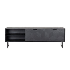 Fernsehkommode Blax 2-Klappen 1-Regal (Black) - Richmond Interiors