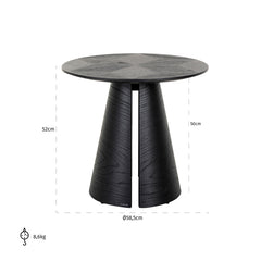 Bijzettafel Blax 585Ø (Black) - Richmond Interiors