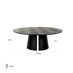 Couchtisch Blax 110Ø (Black) - Richmond Interiors