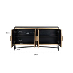 Sideboard Ironville 4-doors (Gold) - Richmond Interiors