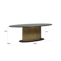 Eettafel Ironville ovaal 235 (Black/gold) - Richmond Interiors