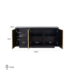 Dressoir Esher 3-deuren (Black) - Richmond Interiors