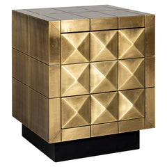 Nighstand Collada 3-drawers (Brushed Gold) - Richmond Interiors