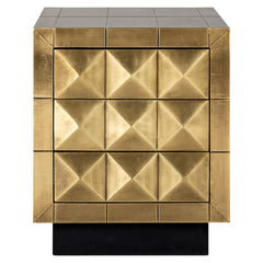 Nighstand Collada 3-drawers (Brushed Gold) - Richmond Interiors