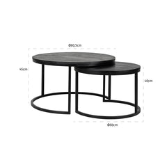 Coffee table Catana set of 2  (Black) - Richmond Interiors