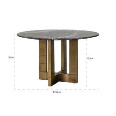 Dining table Collada 130Ø (Black/gold) - Richmond Interiors