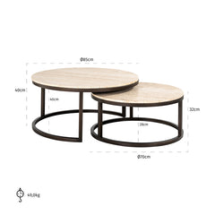 Salontafel Avalon set van 2 (Bronze) - Richmond Interiors