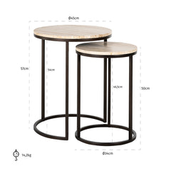 Bijzettafel Avalon set van 2 (Bronze) - Richmond Interiors