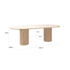 Eettafel La Cantera beige 240 - Richmond Interiors