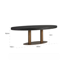 Dining table Macaron oval 235 (Black rustic) - Richmond Interiors