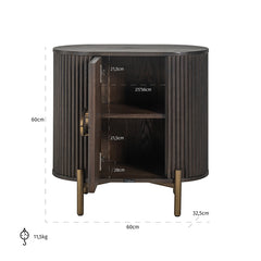 Nightstand Luxor 1-door (Brown) - Richmond Interiors