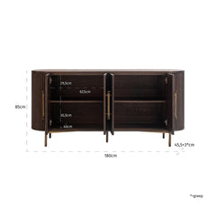 Sideboard Luxor 4-türig (Brown) - Richmond Interiors