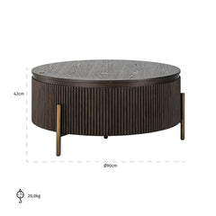 Salontafel Luxor 95Ø (Brown) - Richmond Interiors