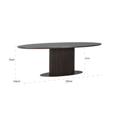 Eettafel Luxor ovaal 235 (Brown) - Richmond Interiors