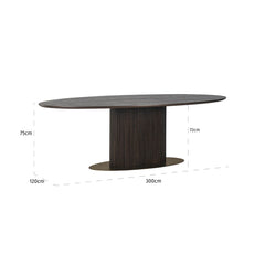 Esstisch Luxor brown oval 300 - Richmond Interiors