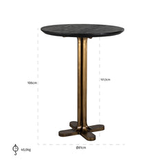 Bar table Revelin 81Ø (Black/gold) - Richmond Interiors