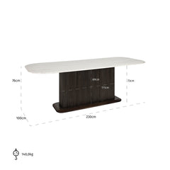 Dining table Mayfield 230 (Brown) - Richmond Interiors