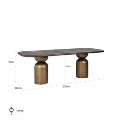 Dining table Cavo 230 (Black) - Richmond Interiors