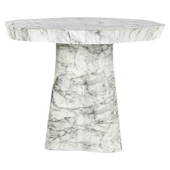 Dining table Rockyard 100Ø faux white marble (White) - Richmond Interiors