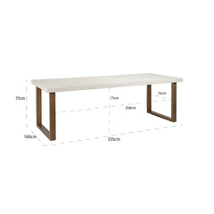 Dining table Whitebone brass 235 (Verona Grey) - Richmond Interiors