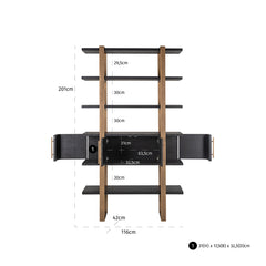 Wandkast Cambon 4-deuren 4-planken (Dark coffee) - Richmond Interiors