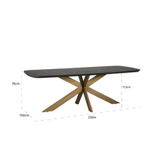 Dining table Cambon 230 danish oval (Dark coffee) - Richmond Interiors