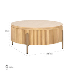 Couchtisch Belfort 85Ø (Natural oak) - Richmond Interiors