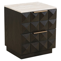 Nightstand Claremont 2-drawers (Brown) - Richmond Interiors