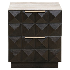 Nightstand Claremont 2-drawers (Brown) - Richmond Interiors