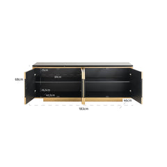 Sideboard Finsbury 4-doors (Black/gold) - Richmond Interiors