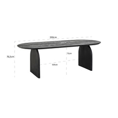 Dining table Hudson 200 (Black) - Richmond Interiors