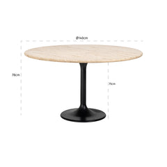 Dining table Hampton 140Ø (Black) - Richmond Interiors