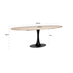 Dining table Hampton oval 230 (Black) - Richmond Interiors