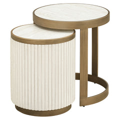 Bijzettafel Tivoli set van 2 (White) - Richmond Interiors