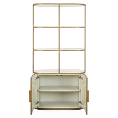 Display cabinet Tivoli 2-doors 3 open shelves (White) - Richmond Interiors