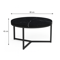Adara salontafel Ø80 Nero Marquina marmer - WR Inspired