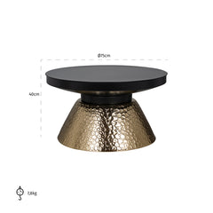 Coffee table Freddie (Black/gold) - Richmond Interiors