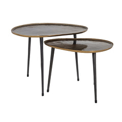 Coffee table Louve set of 2 (Brushed Gold) - Richmond Interiors